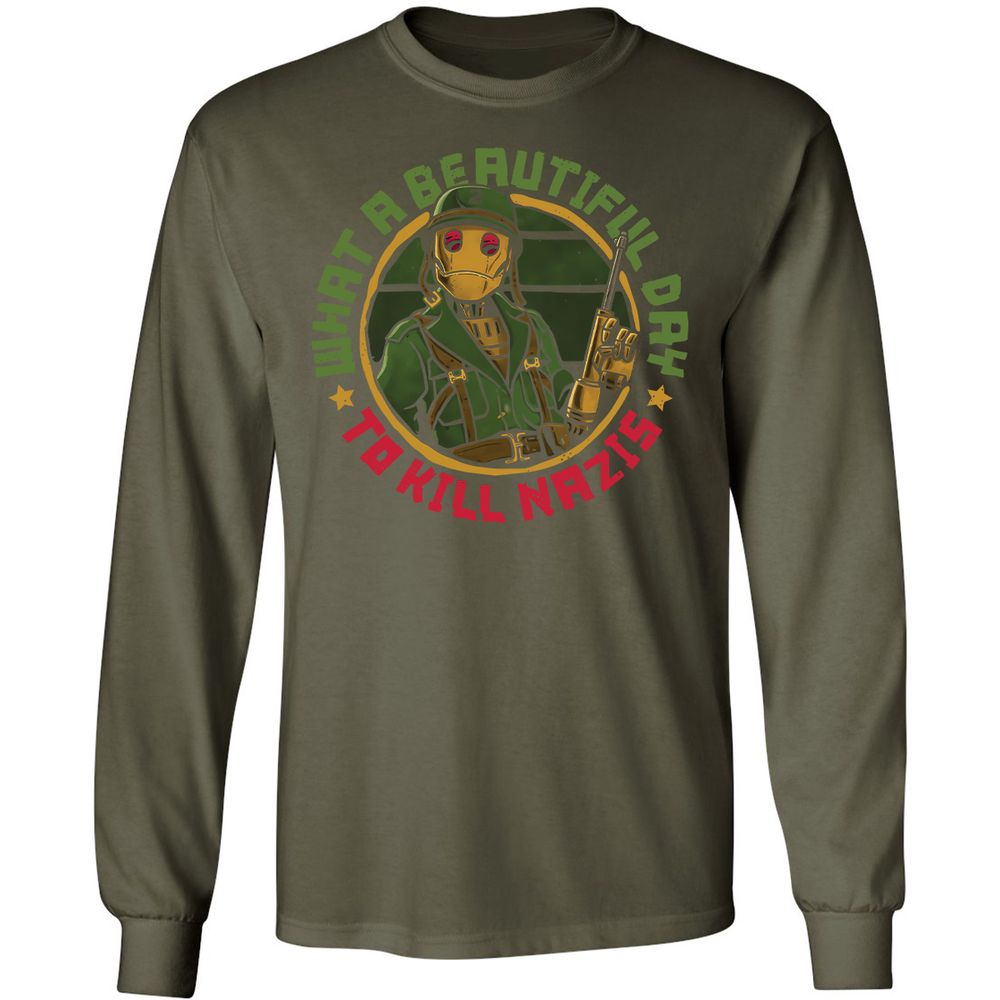 Long Sleeve T-Shirt - BHNA1P4Q - Military Green - 16