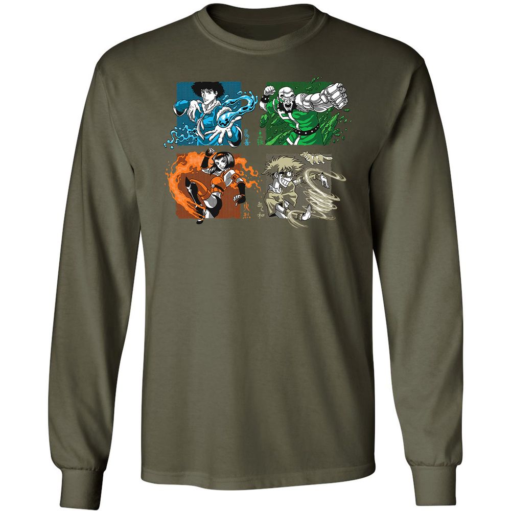 Long Sleeve T-Shirt - Z31VXC6U - Military Green - 16