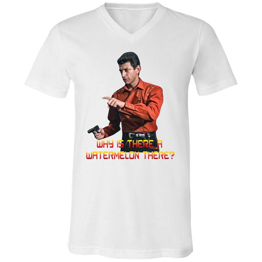 Unisex V-Neck T-Shirt - QM82D4DY - White - 16