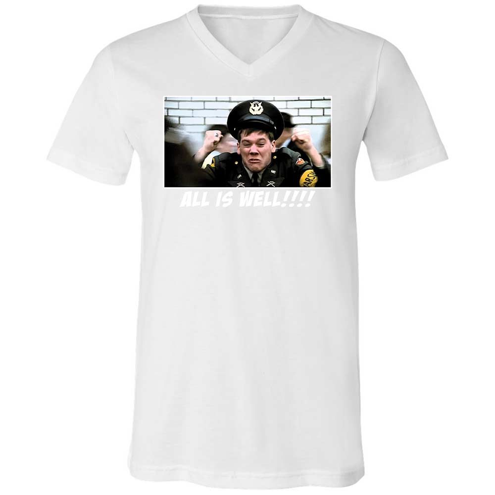 Unisex V-Neck T-Shirt - Q6XM7DZE - White - 16