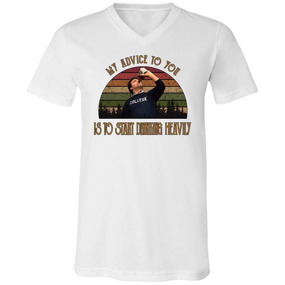 Unisex V-Neck T-Shirt - 6C3ECR4M - White - 16
