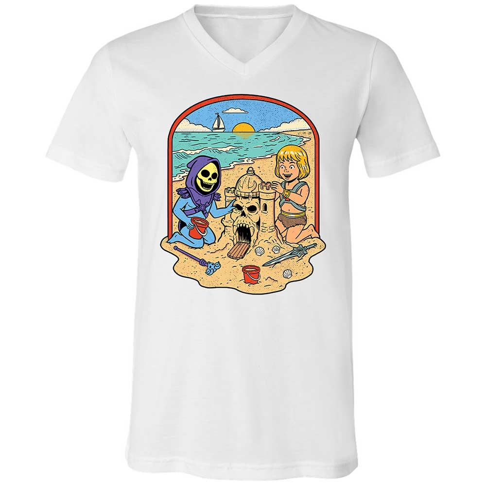 Unisex V-Neck T-Shirt - 4QX3H2ES - White - 16