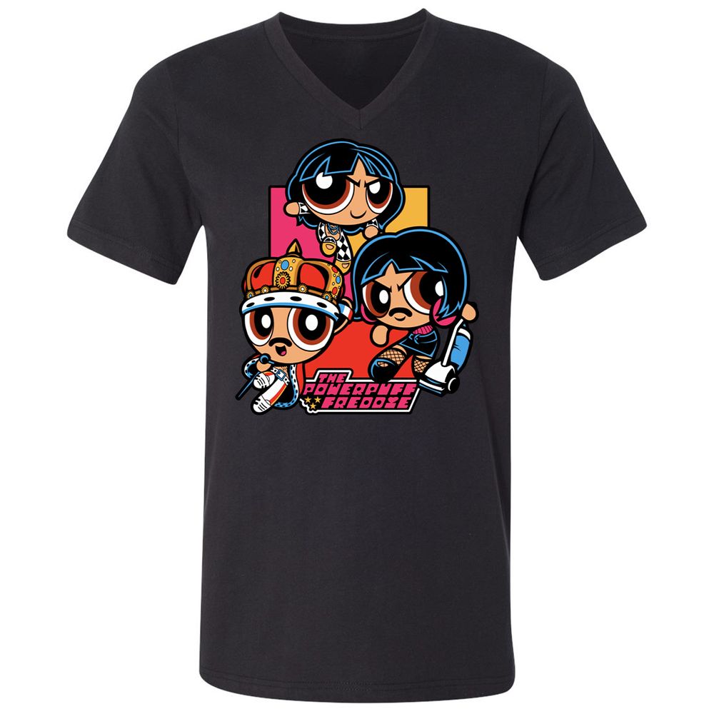 Unisex V-Neck T-Shirt - QQZM34J8 - Black - 1