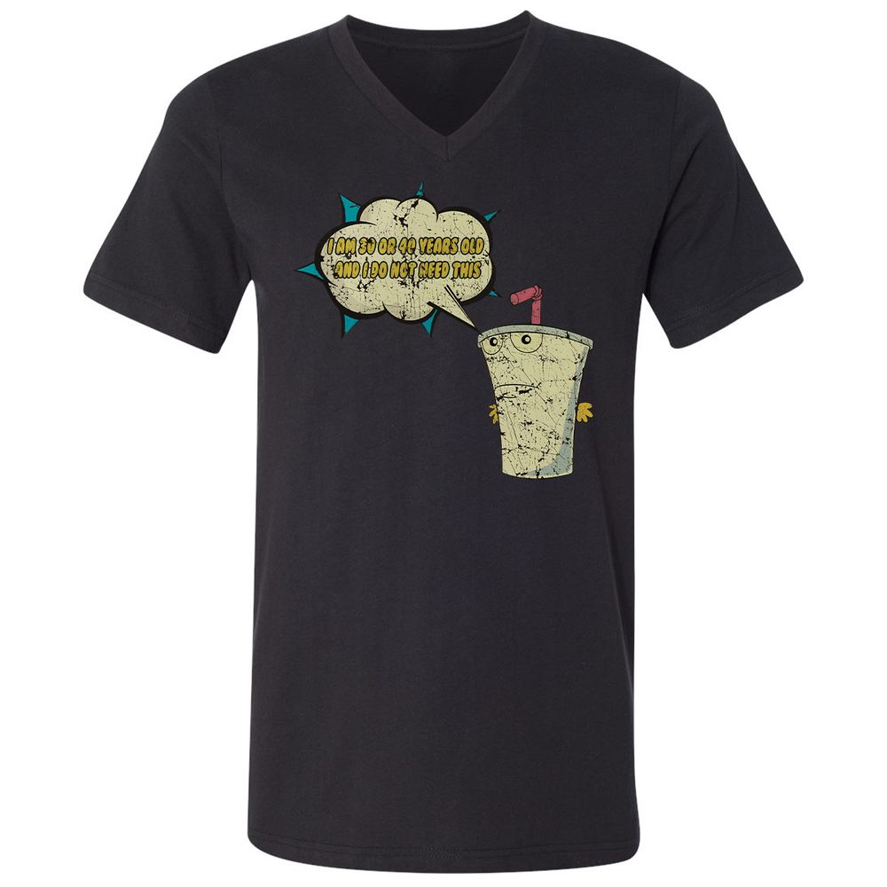 Unisex V-Neck T-Shirt - 669GP9DU - Black - 1