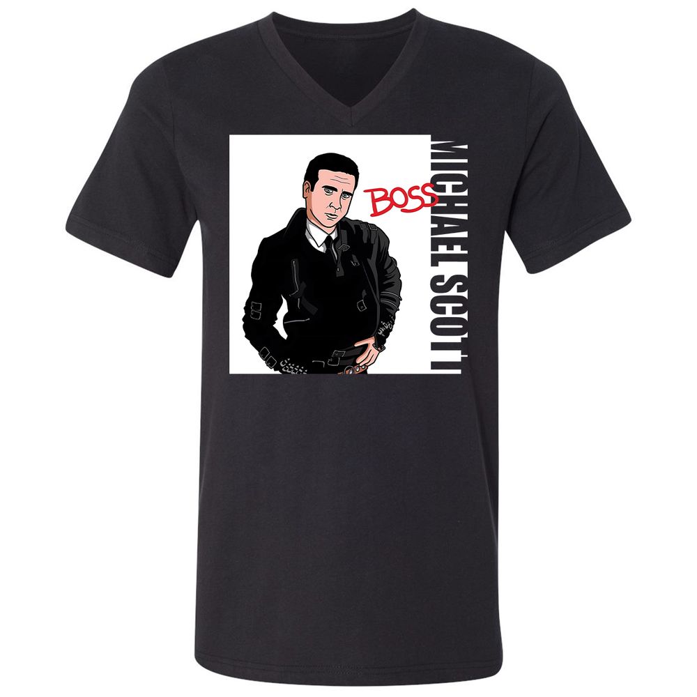 Unisex V-Neck T-Shirt - MZP4A9WC - Black - 1