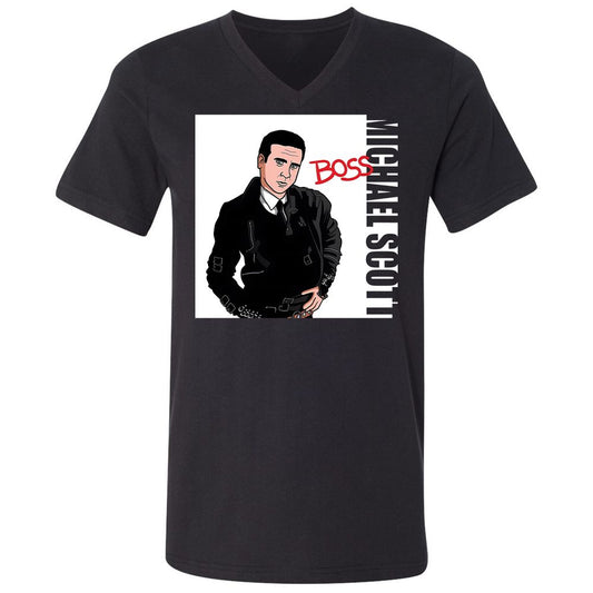 Unisex V-Neck T-Shirt - MZP4A9WC - Black - 1