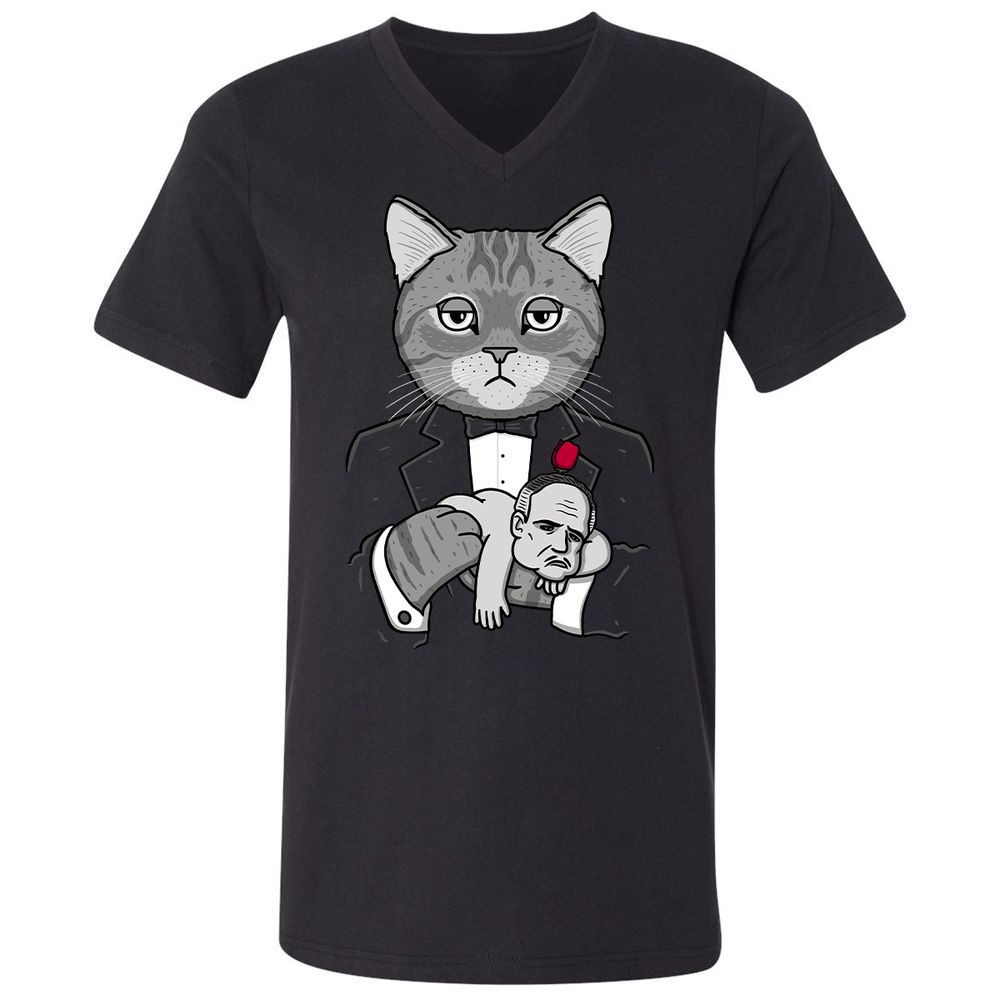 Unisex V-Neck T-Shirt - 6NVCMKW7 - Black - 1