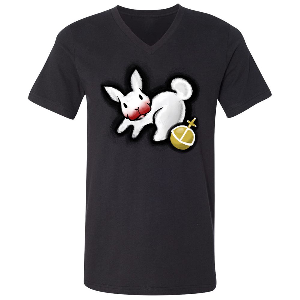 Unisex V-Neck T-Shirt - 2GAP4GEW - Black - 1