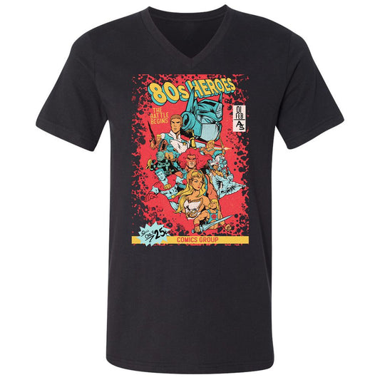 Unisex V-Neck T-Shirt - 3DFSFQZP - Black - 1