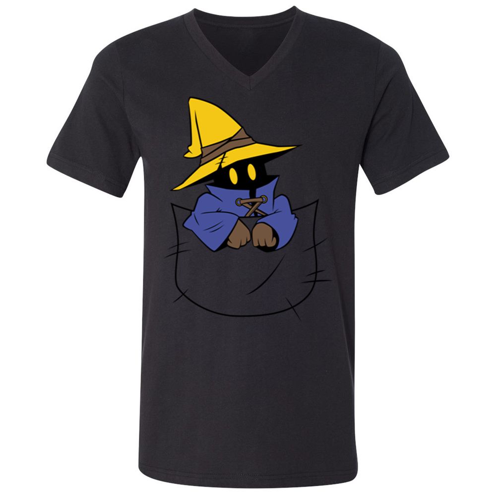 Unisex V-Neck T-Shirt - 6GYFU8KY - Black - 1