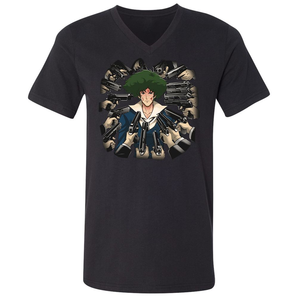 Unisex V-Neck T-Shirt - 29QX9W7P - Black - 1