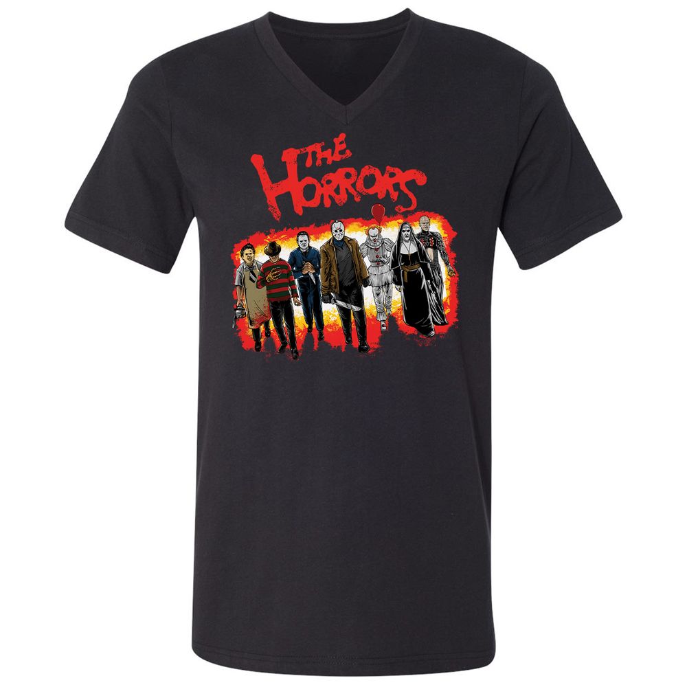 Unisex V-Neck T-Shirt - A8M44RH5 - Black - 1