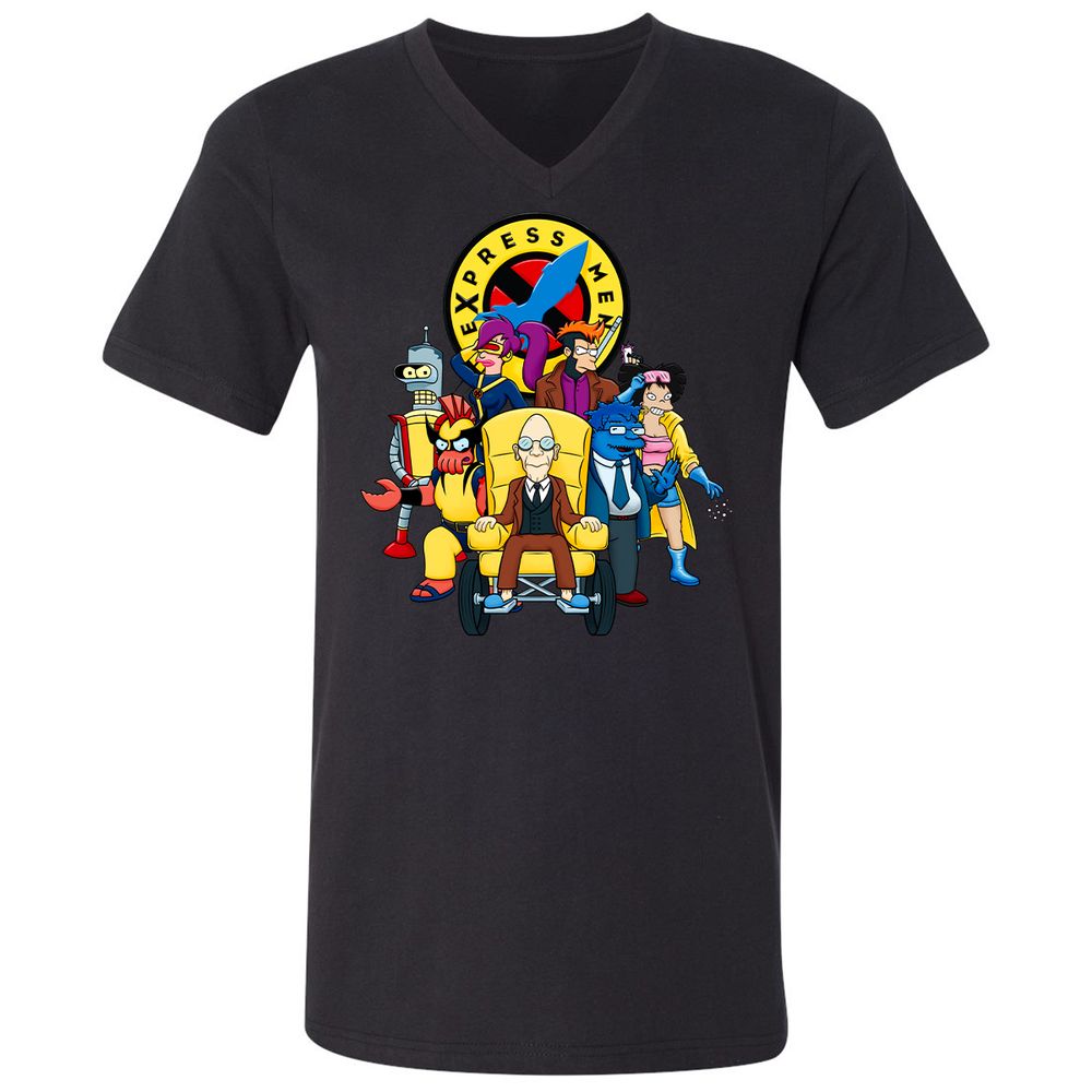 Unisex V-Neck T-Shirt - 8BP8PQS4 - Black - 1