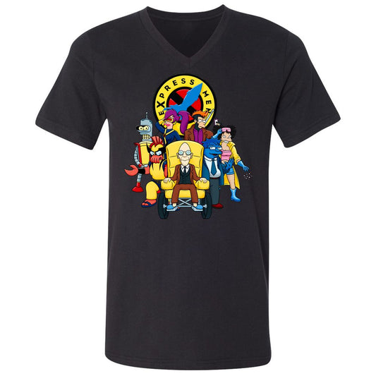 Unisex V-Neck T-Shirt - 8BP8PQS4 - Black - 1