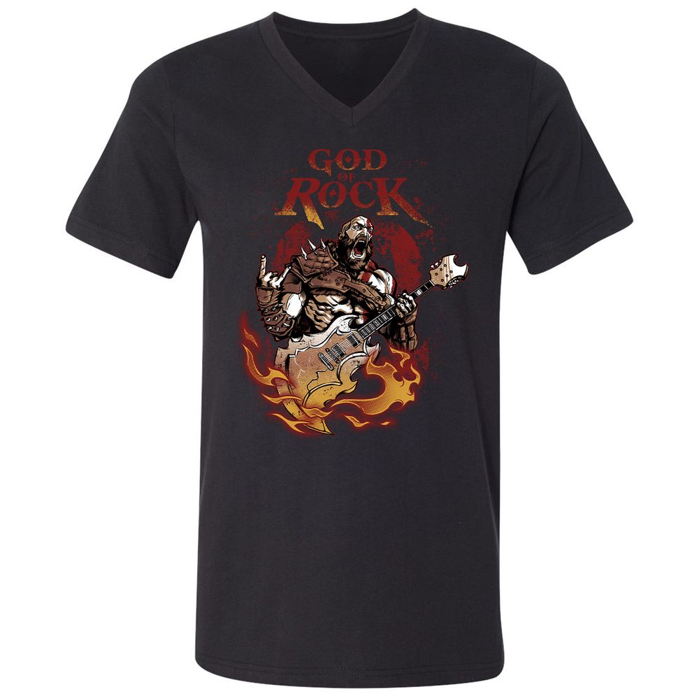 Unisex V-Neck T-Shirt - SBX6R4FP - Black - 1