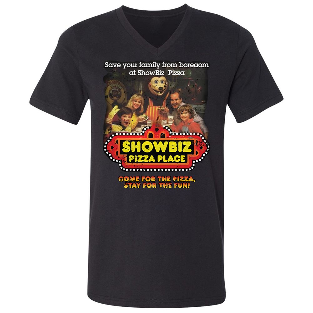 Unisex V-Neck T-Shirt - EZ9R1QP1 - Black - 1