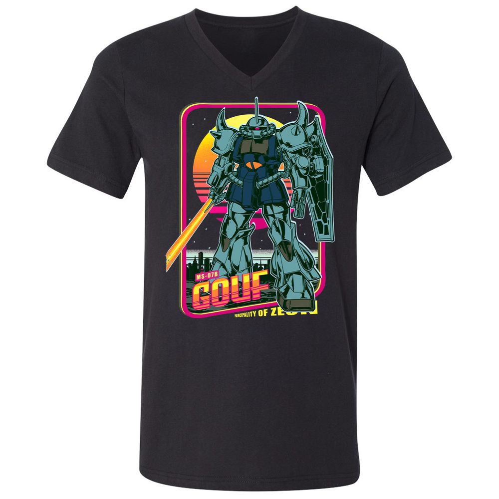 Unisex V-Neck T-Shirt - KXQYF9RH - Black - 1