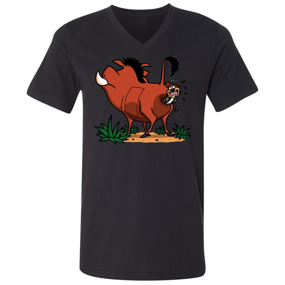 Unisex V-Neck T-Shirt - 1DYQCVG5 - Black - 1