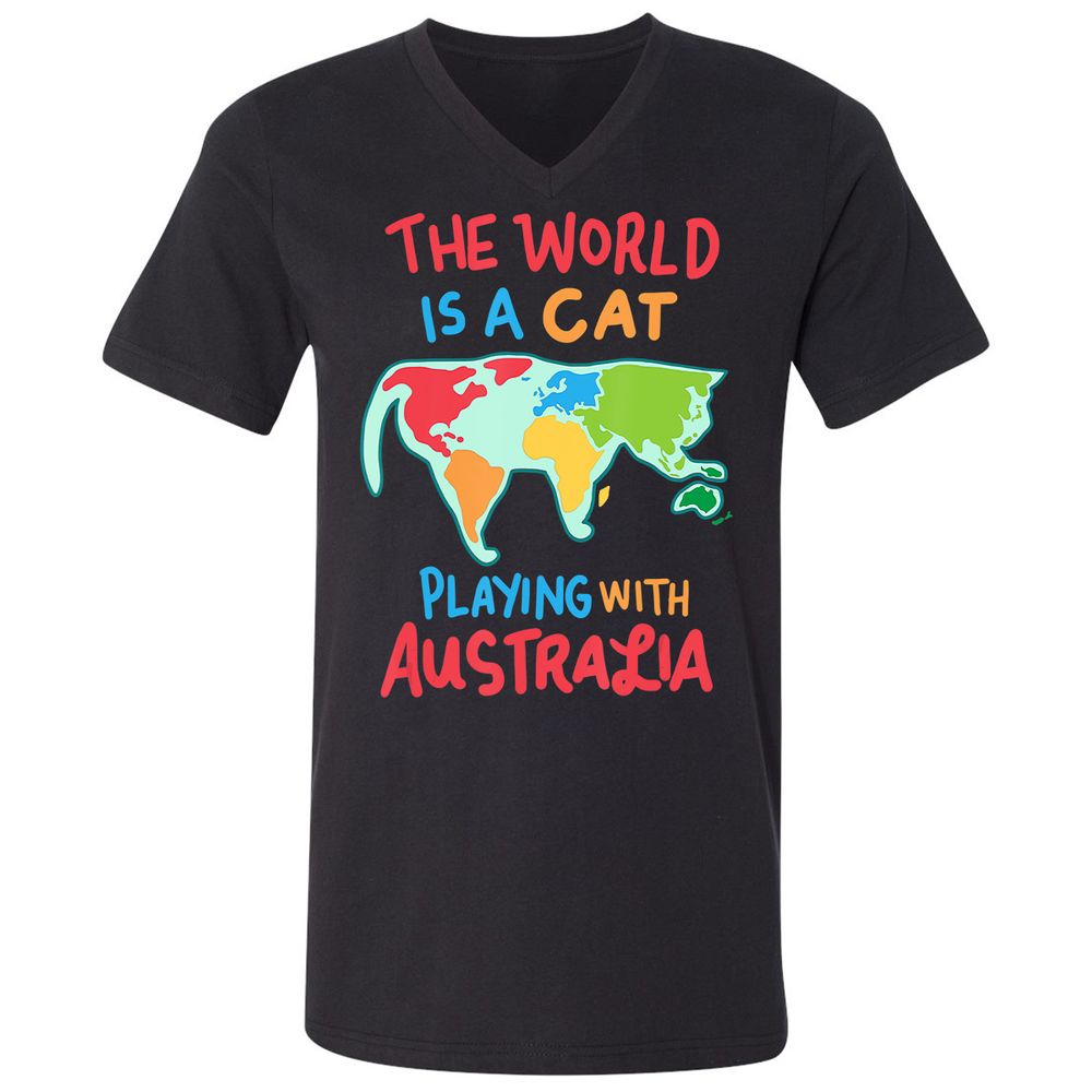 Unisex V-Neck T-Shirt - ZM4JXSAH - Black - 1