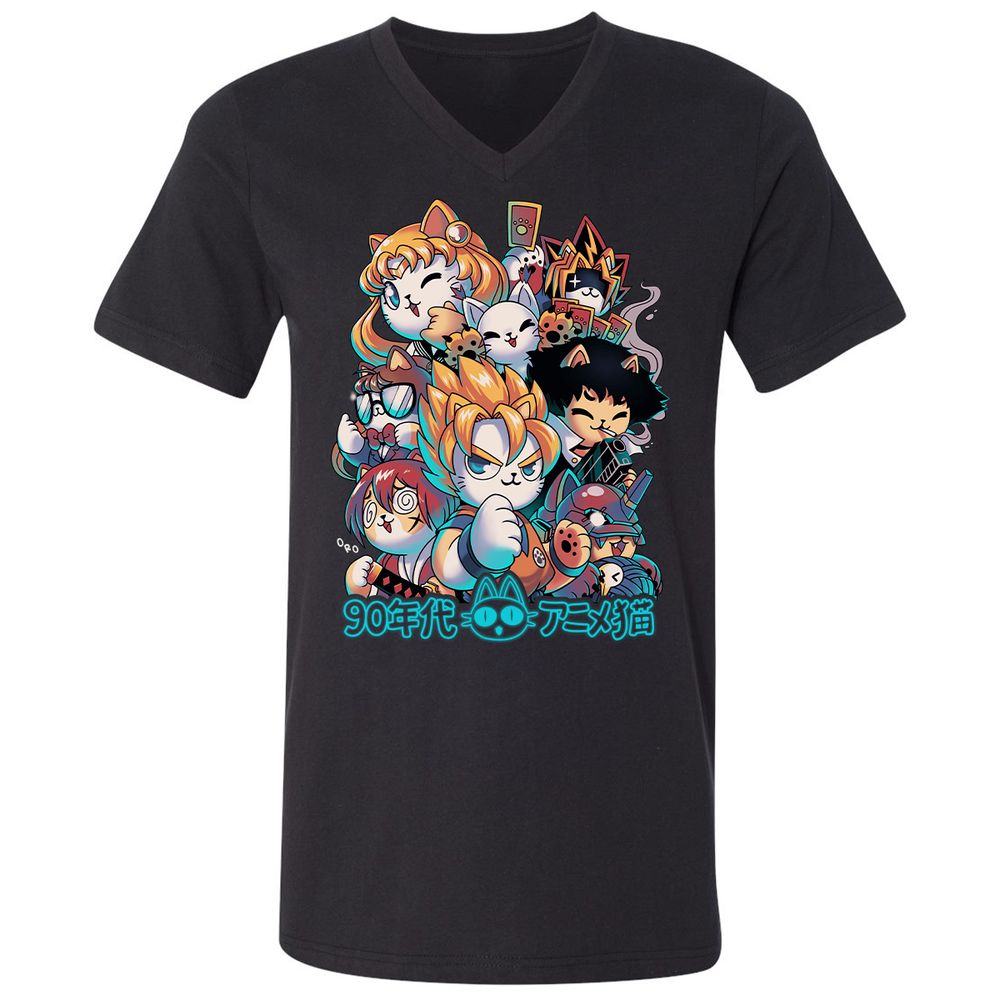 Unisex V-Neck T-Shirt - Z3YFLQVN - Black - 1