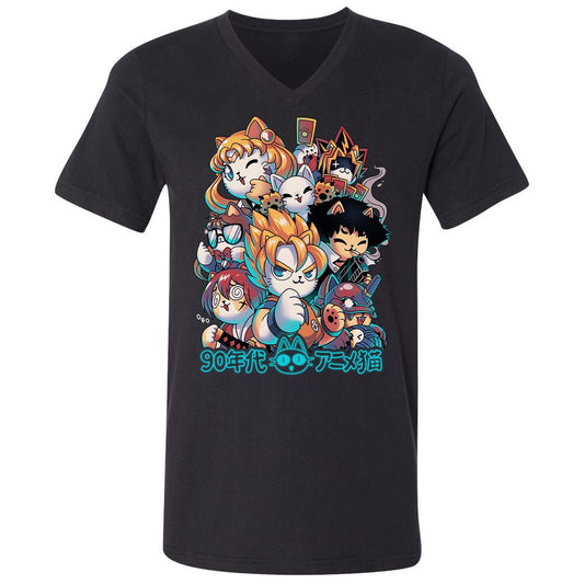 Unisex V-Neck T-Shirt - Z3YFLQVN - Black - 1