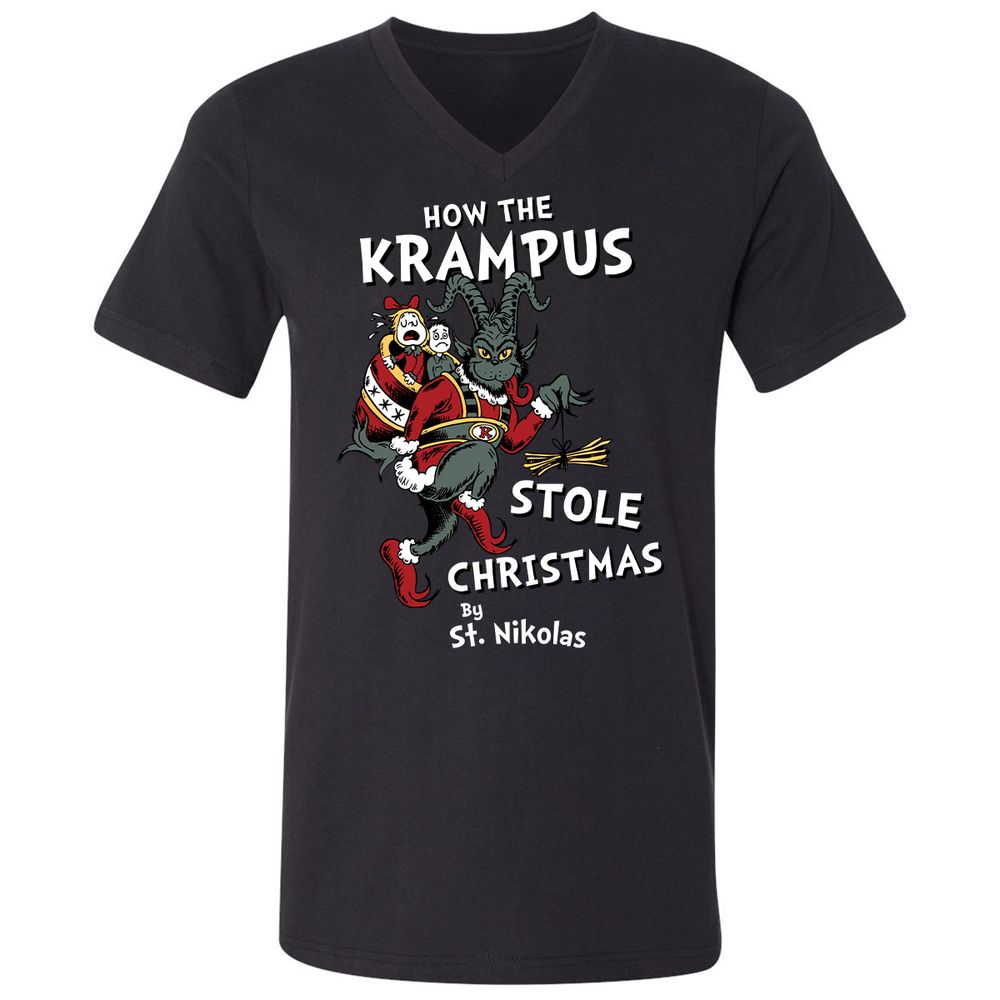 Unisex V-Neck T-Shirt - 7WBFTMYF - Black - 1