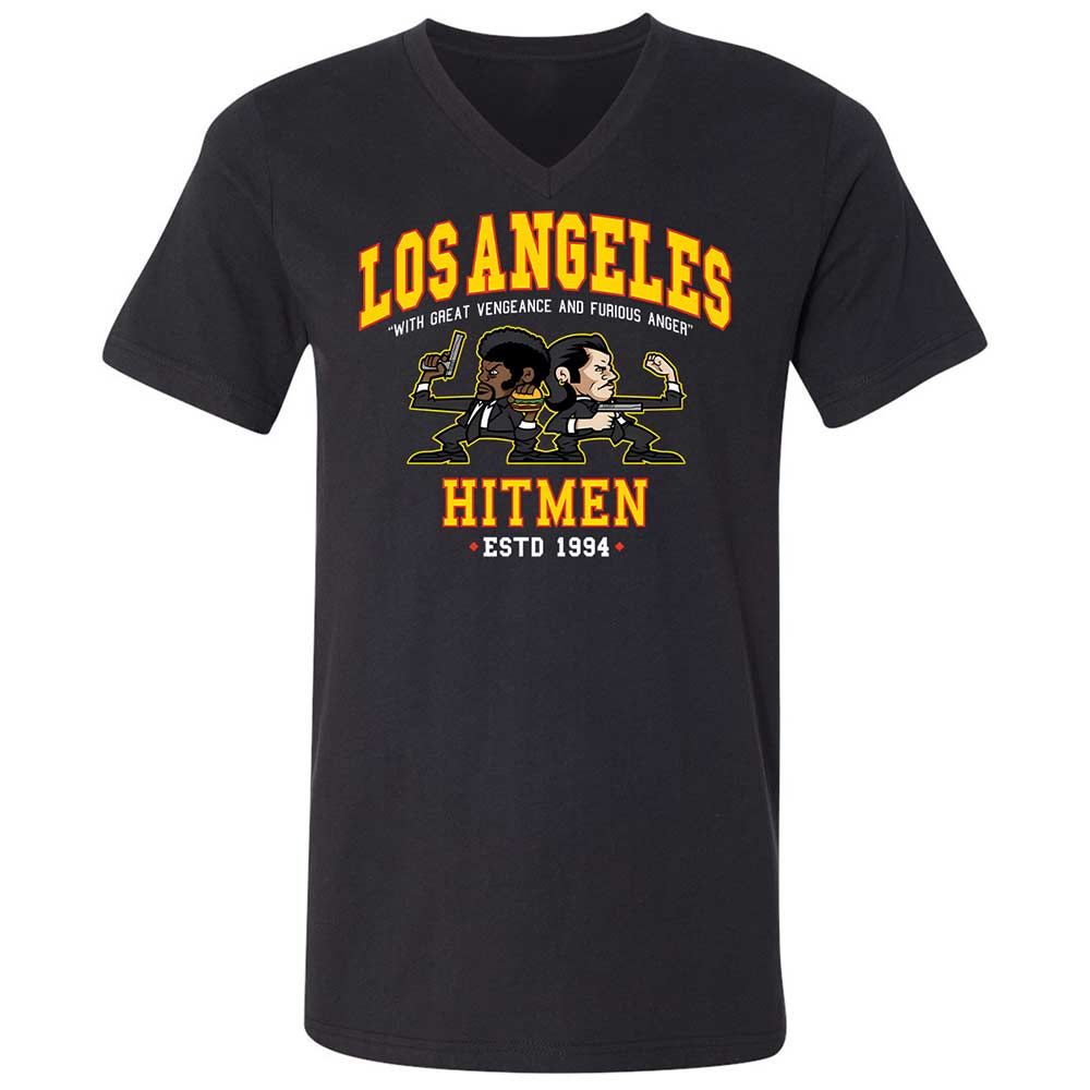 Unisex V-Neck T-Shirt - PL6QXWZZ - Black - 1