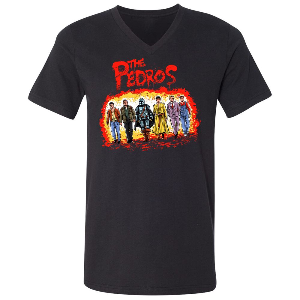 Unisex V-Neck T-Shirt - 4TP7XEMJ - Black - 1