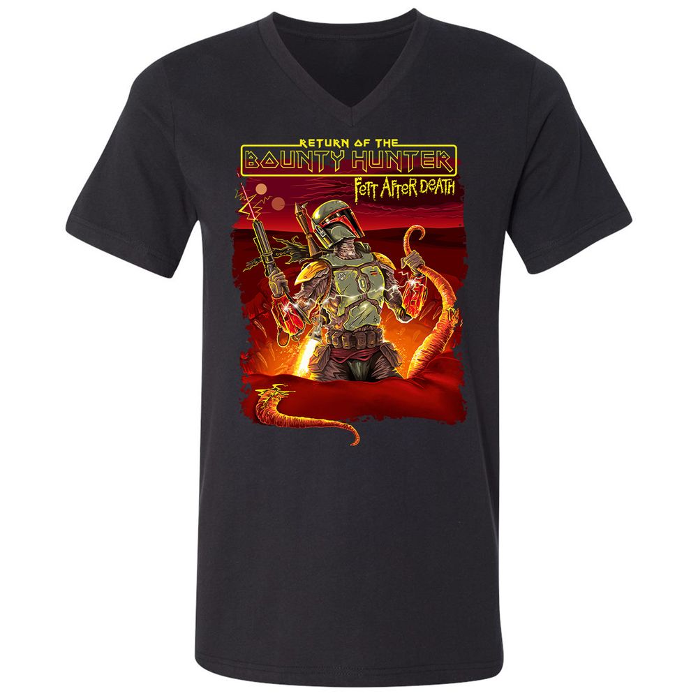 Unisex V-Neck T-Shirt - J46DSAMJ - Black - 1