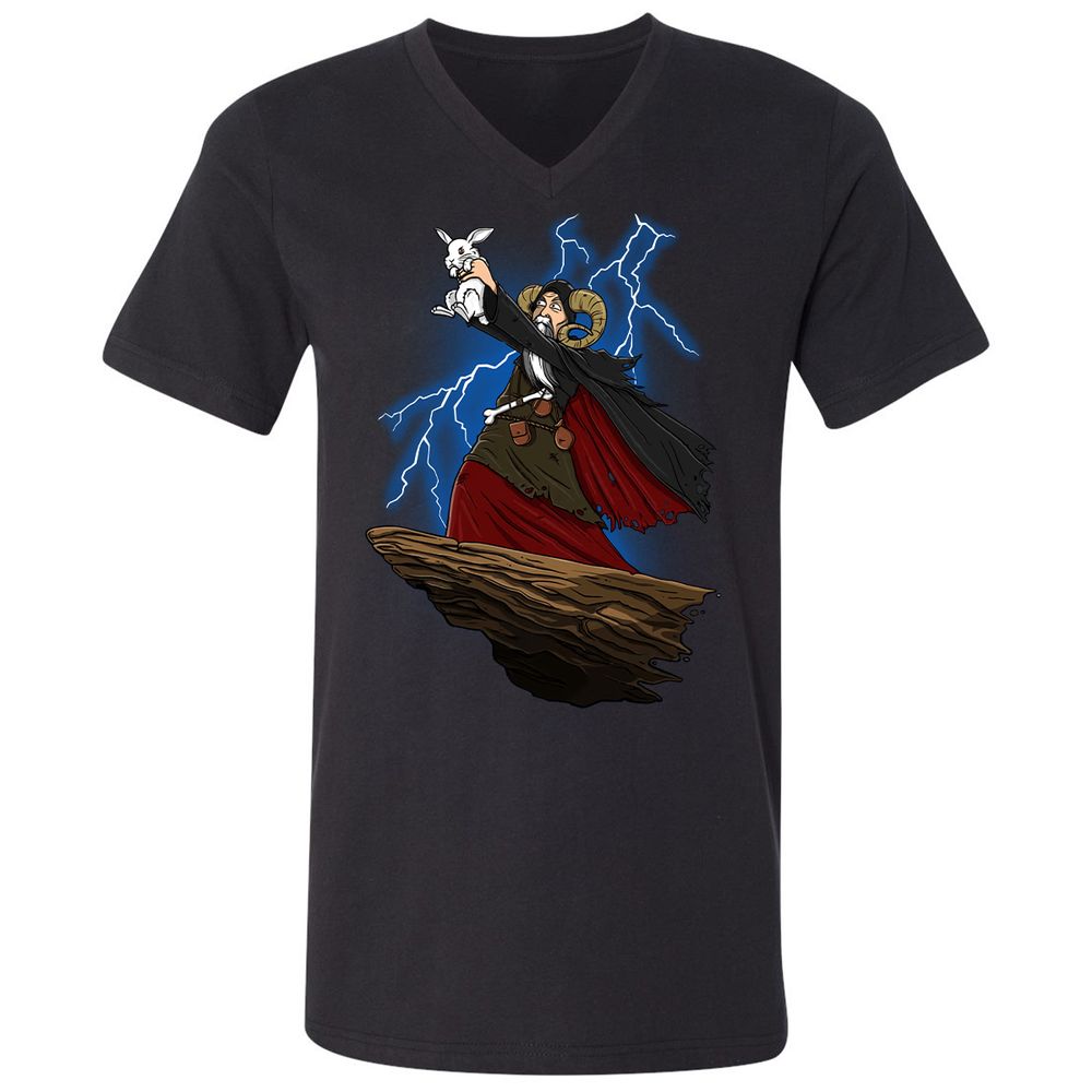 Unisex V-Neck T-Shirt - EZUXKW6N - Black - 1