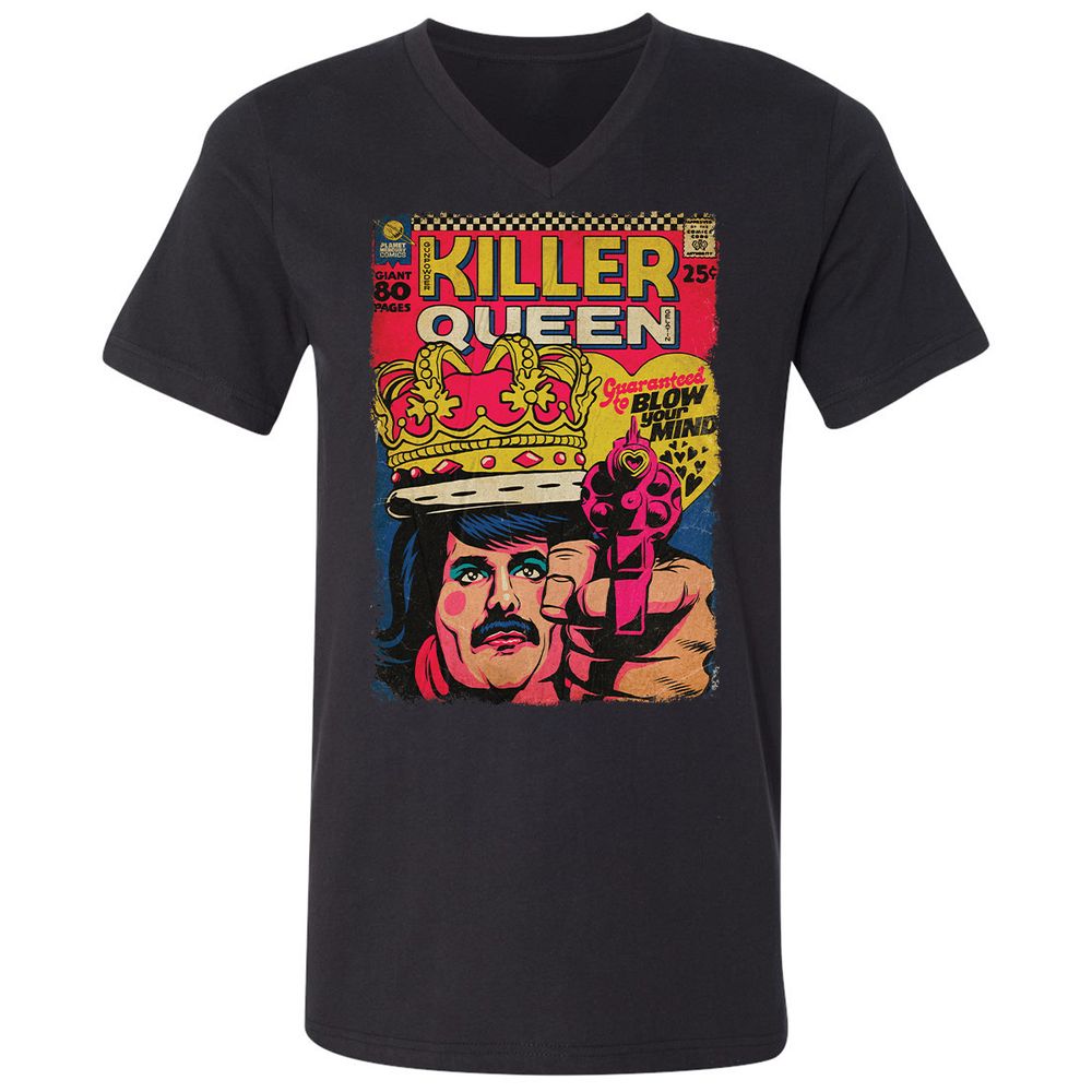 Unisex V-Neck T-Shirt - 919DA3VK - Black - 1