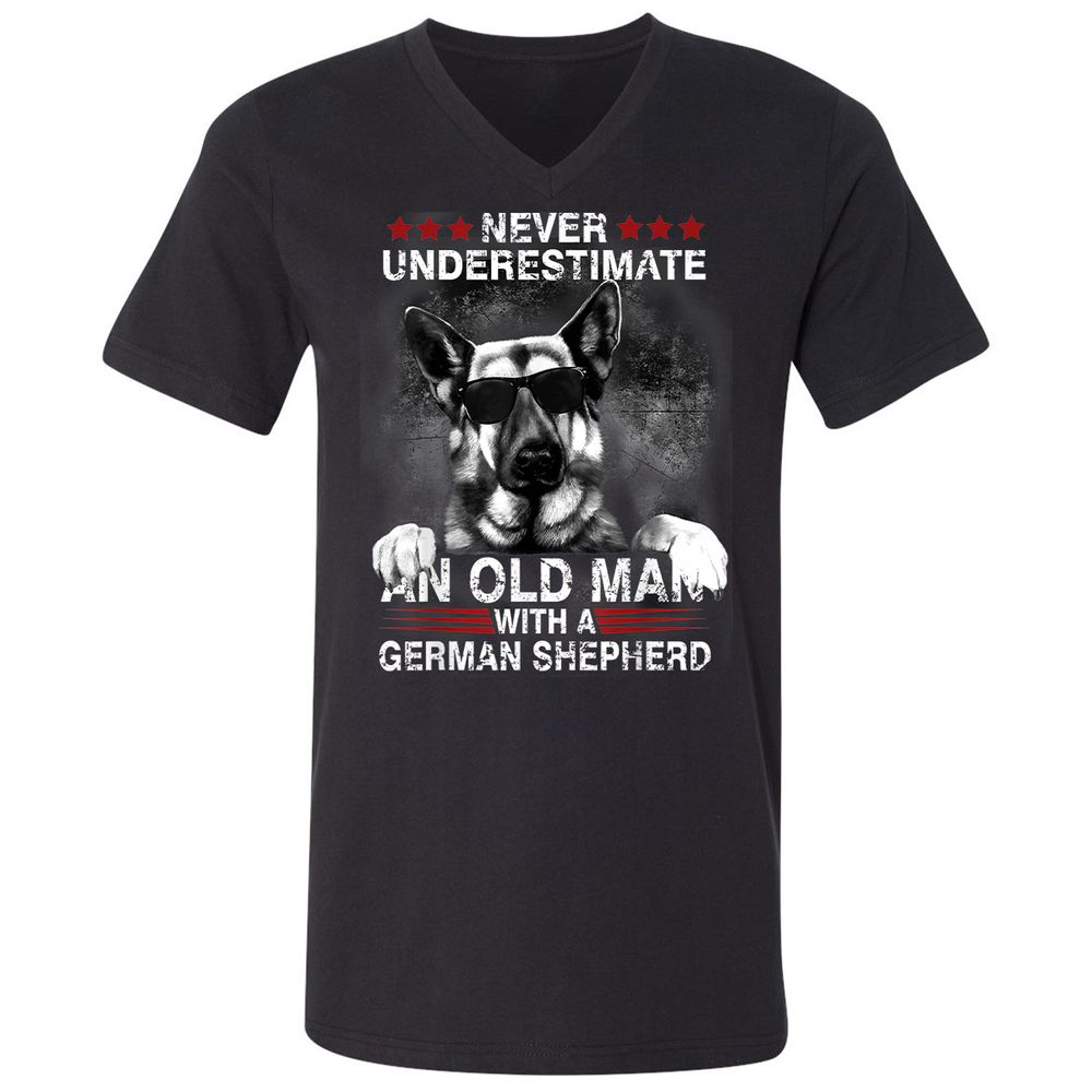 Unisex V-Neck T-Shirt - CRS5KBMZ - Black - 1