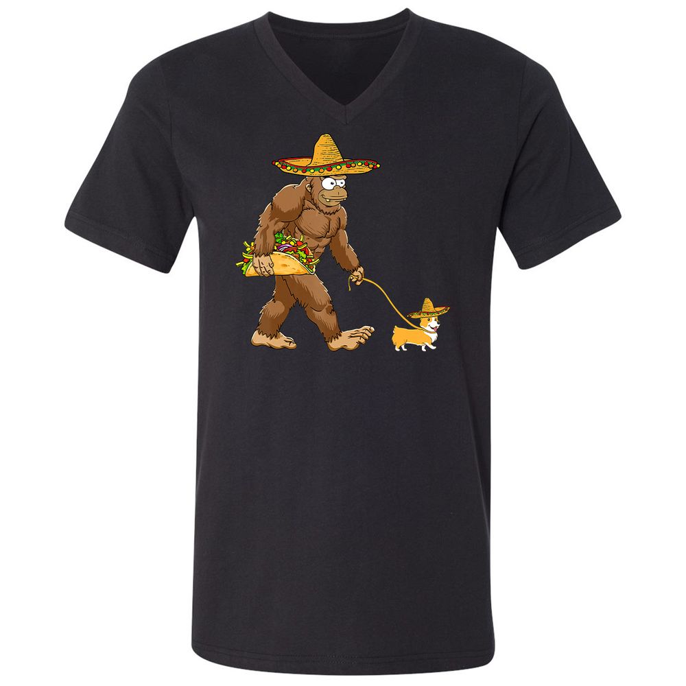 Unisex V-Neck T-Shirt - FN9J1HTS - Black - 1