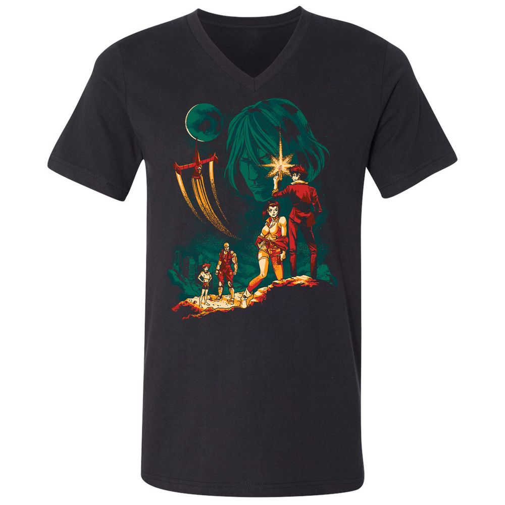 Unisex V-Neck T-Shirt - B1Q4WY5K - Black - 1