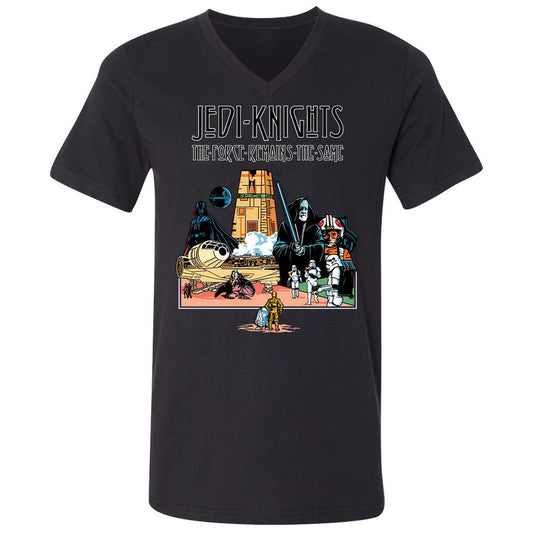 Unisex V-Neck T-Shirt - ZU6FL6U1 - Black - 1