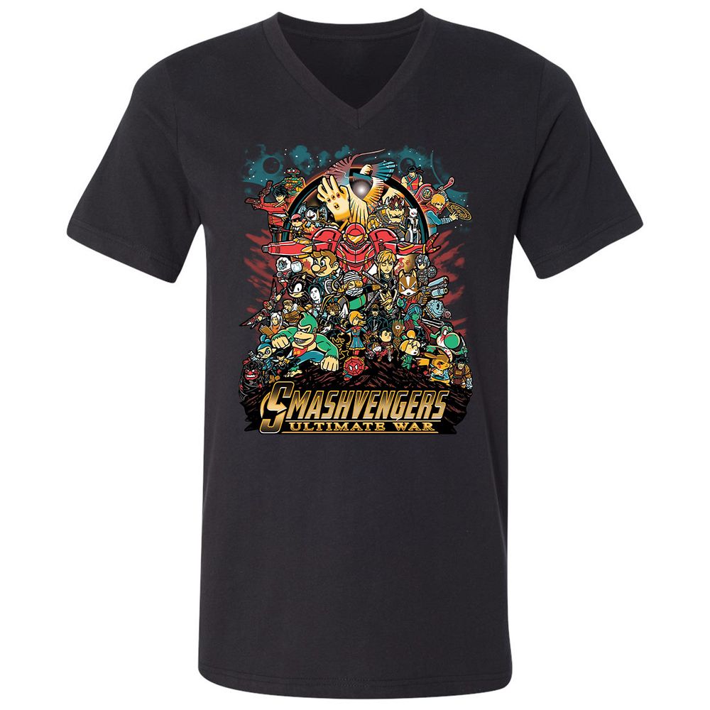 Unisex V-Neck T-Shirt - M4LCAVR5 - Black - 1