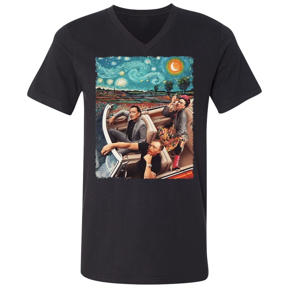 Unisex V-Neck T-Shirt - 3CML4UKD - Black - 1