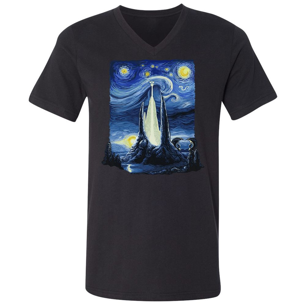 Unisex V-Neck T-Shirt - 5C6JR9D2 - Black - 1