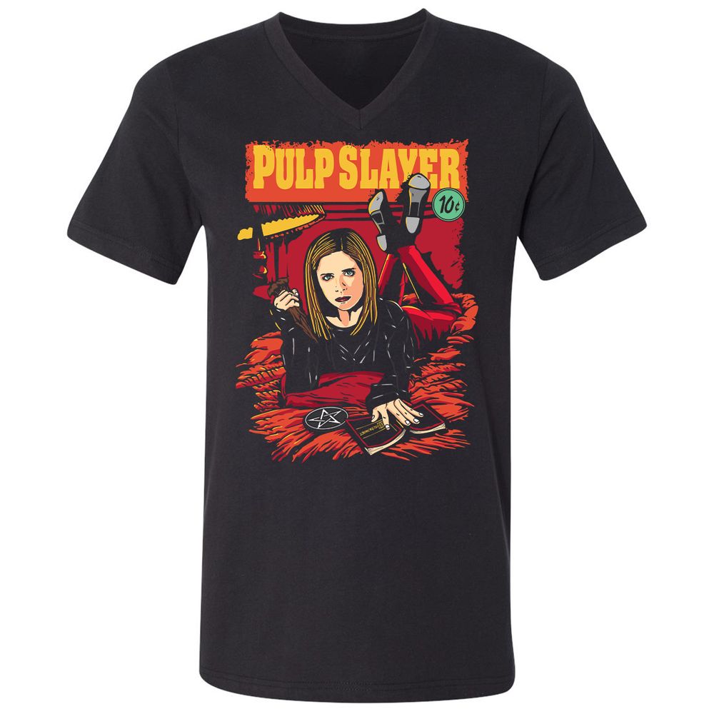Unisex V-Neck T-Shirt - VH1AD7EJ - Black - 1