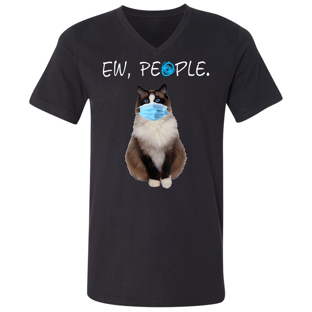 Unisex V-Neck T-Shirt - R6KT45V3 - Black - 1