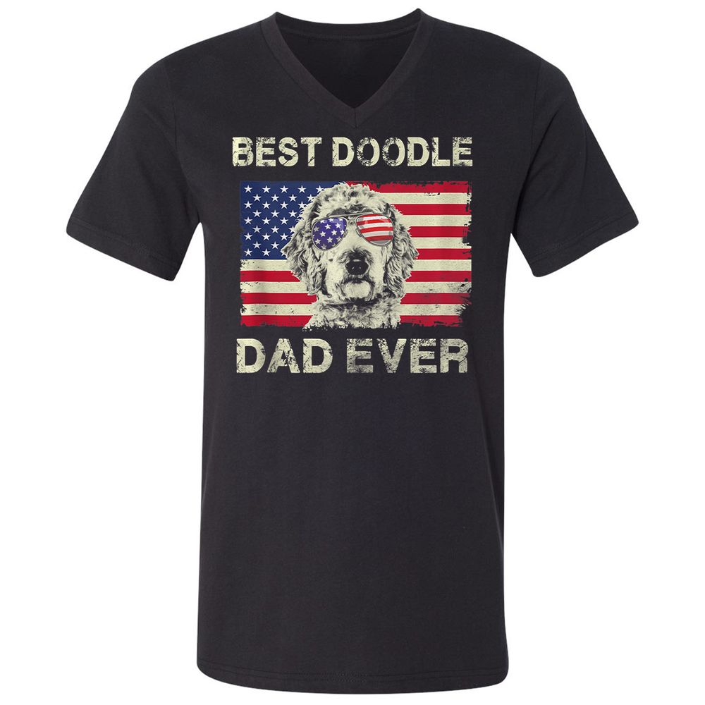 Unisex V-Neck T-Shirt - 8A1CEXNE - Black - 1