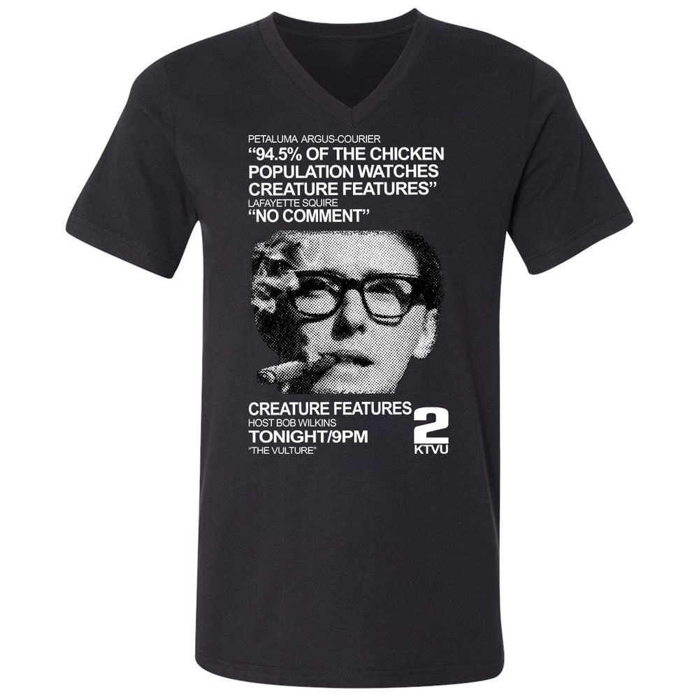 Unisex V-Neck T-Shirt - YNZ2LCQF - Black - 1
