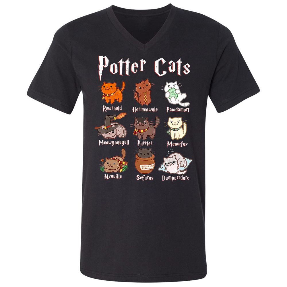 Unisex V-Neck T-Shirt - X7KL3T1V - Black - 1