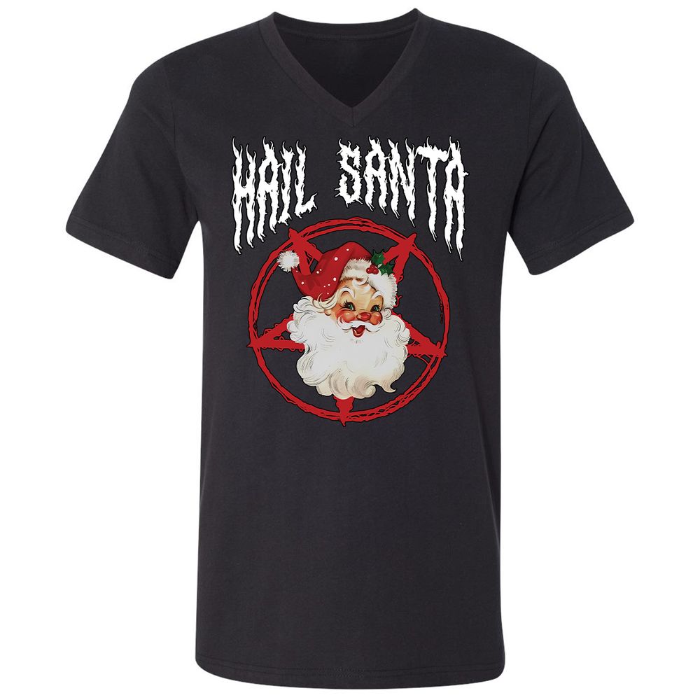Unisex V-Neck T-Shirt - 1VNTQMZR - Black - 1