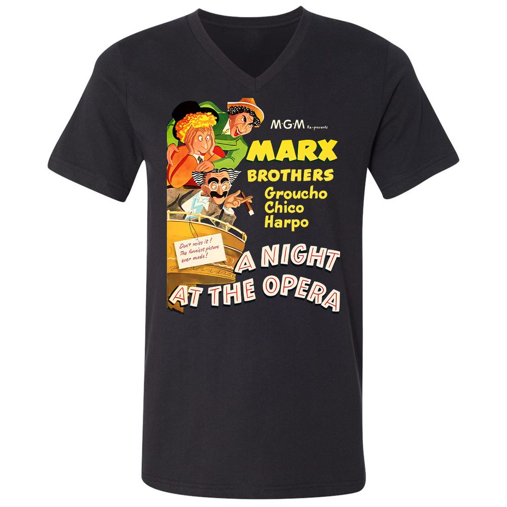 Unisex V-Neck T-Shirt - QT2X8QF3 - Black - 1