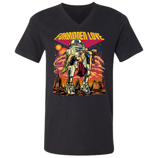 Unisex V-Neck T-Shirt - 52Q8M3QB - Black - 1