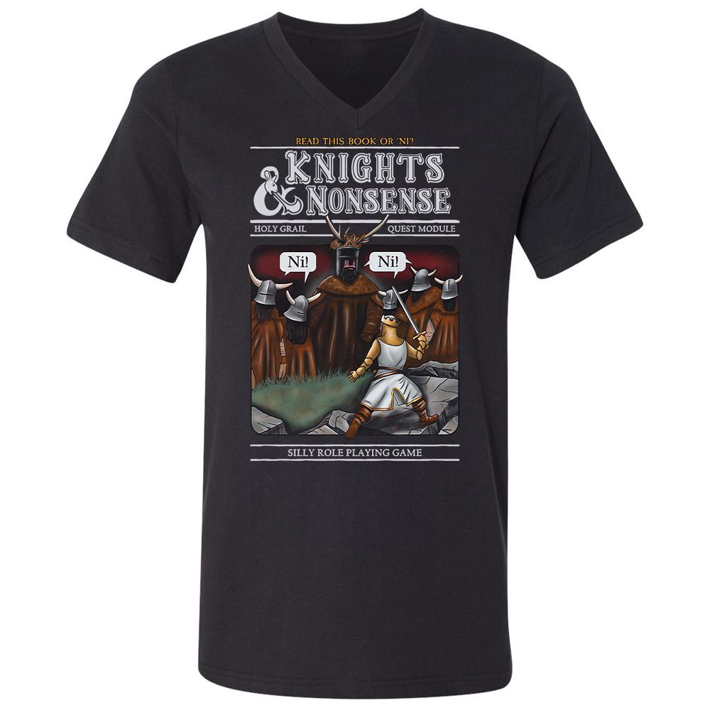 Unisex V-Neck T-Shirt - XCVTKFVU - Black - 1