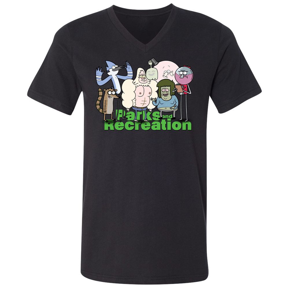 Unisex V-Neck T-Shirt - NX5JD1PC - Black - 1