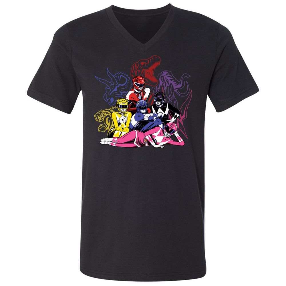 Unisex V-Neck T-Shirt - QYUWJPCK - Black - 1