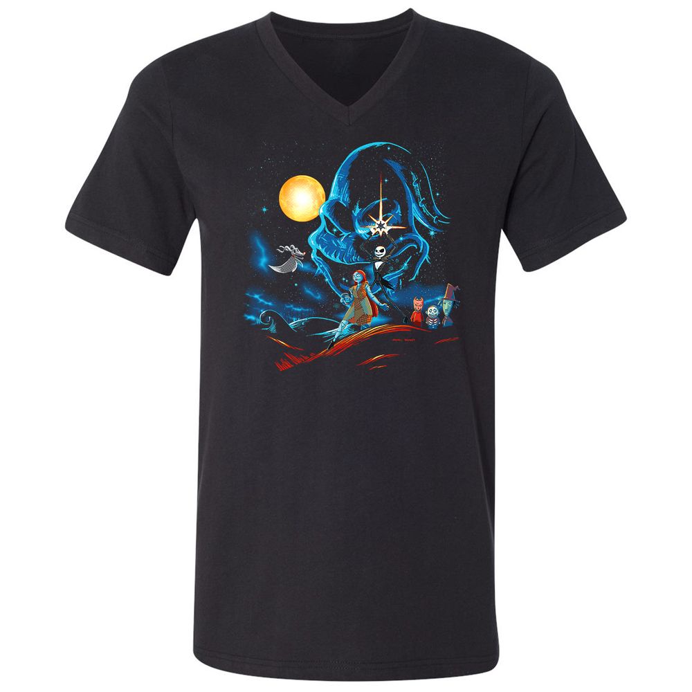 Unisex V-Neck T-Shirt - HE3V97T4 - Black - 1